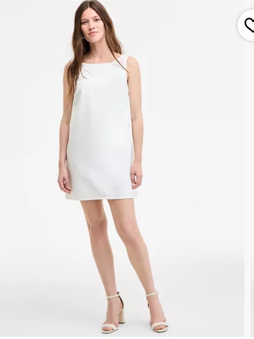Macy's White Sleeveless Mini Shift Dress